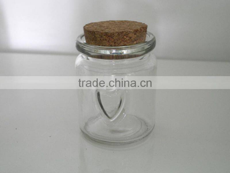 wholesale mini glass pudding jar with cork