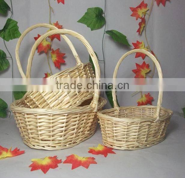 wicker basket with handles for fruit