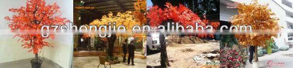 decorative imitated artifcial red maple leaves rattan for decorating the wall