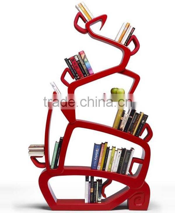 Solid color plastic kids school cheap library bookshelf