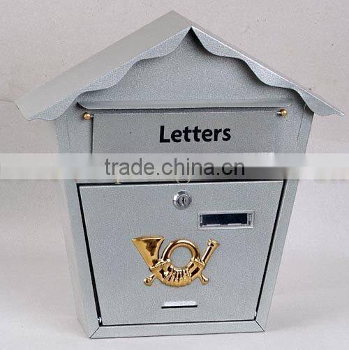 FQ-101 European style household metal mailbox,solar metal mailbox,letterbox,postbox with storage holder