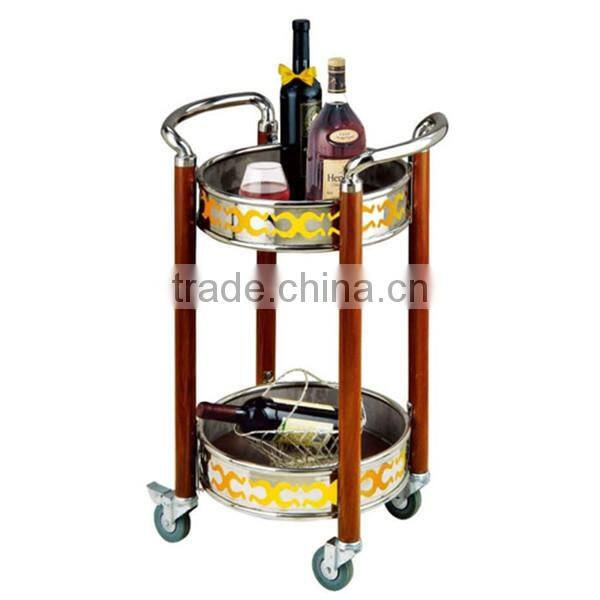 Luxury stainless steel liquor and food serving trolley C-38