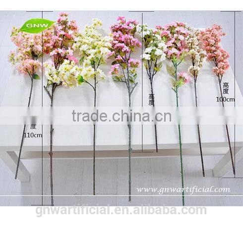 GNW FS001 Decorative Flowers Wreaths for Weddings Simulation Plastic Cherry Blossom Branches Wholesale