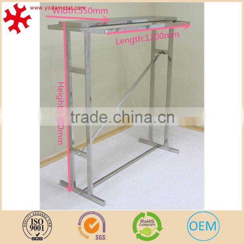 Durable free standing stainless steel clothes display stand for garment