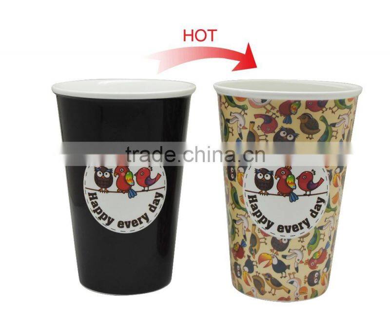 2017 good sale 11oz heat color changing mug with customized