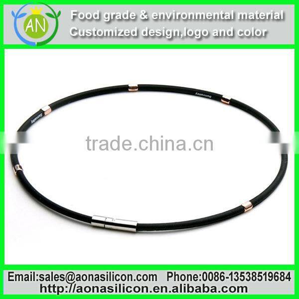 Health baseball energy silicone necklace for blood circulation