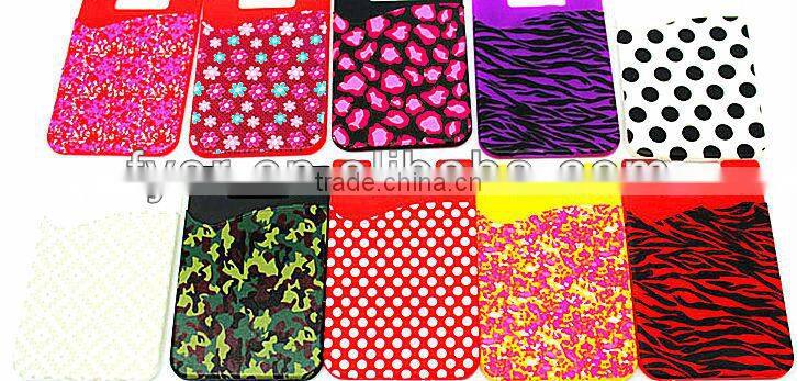 colorful silicone phone wallet with 3m sticker