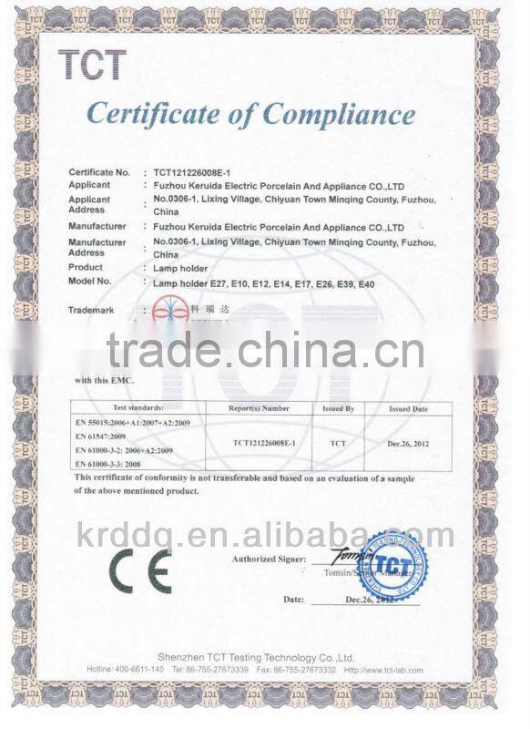 E26 pendant plastic lampholder