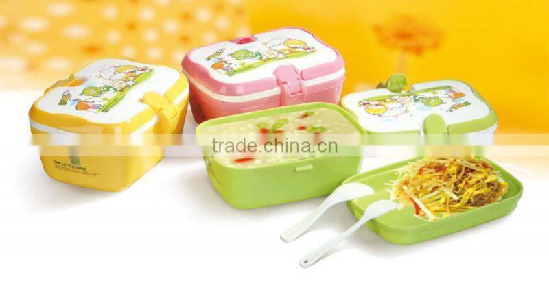 Plastic small round double lunch boxes/Insulation boxes