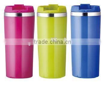 350ml/400ml/450ml stainless steel Inner plastic outer steel double layer cup