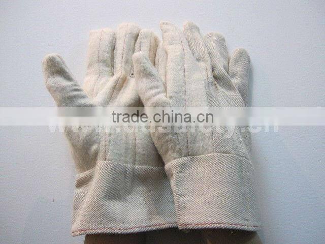 DDSAFETY 2017 White Chore Canvas Gloves Safety Glove 3 Ply Quilted White Fleece On Palm