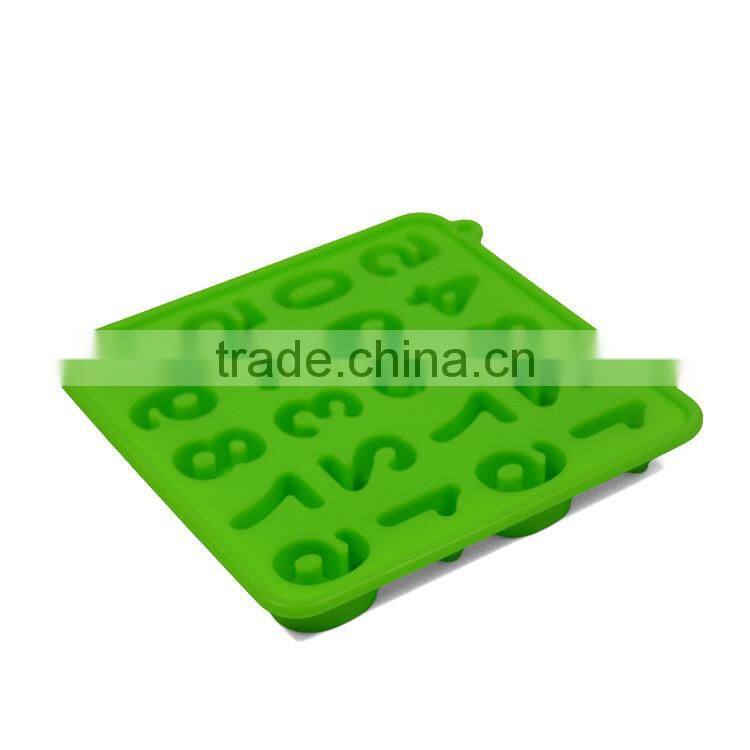 cute 0-9 Arabic numeral shaped bpa free silicone ice tray