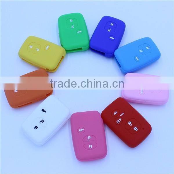 Silicone 3 Buttons Car Remote Fob Shell Key Holder Case Skin Cover for Toyota Land Cruiser Prado(2010) Camry Highlander Prado