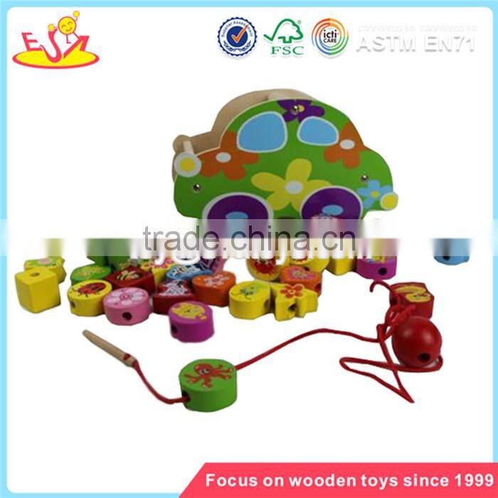 Wholesale DIY intelligent wooden beads box toy colorful kids wooden beads box toy W11E011
