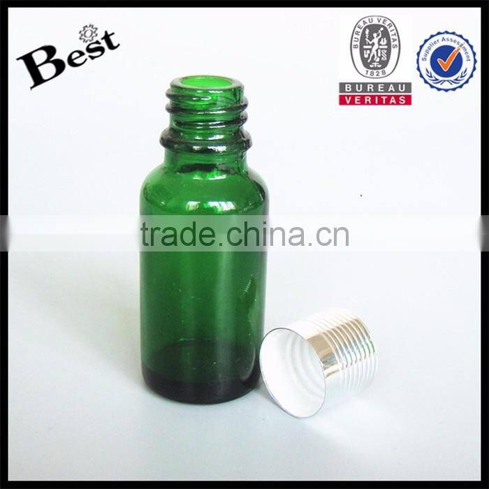 Shanghai Best manufacturer oil glass bottle 10ml 15ml 30ml 50ml green oil glass bottle with white dropper
