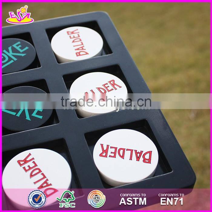 2017 New design children educational wooden noughts and crosses game W01B036