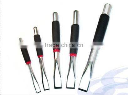 5 PC Chrome Plating Rock Breaker Chisel Set For Stone Color PVC