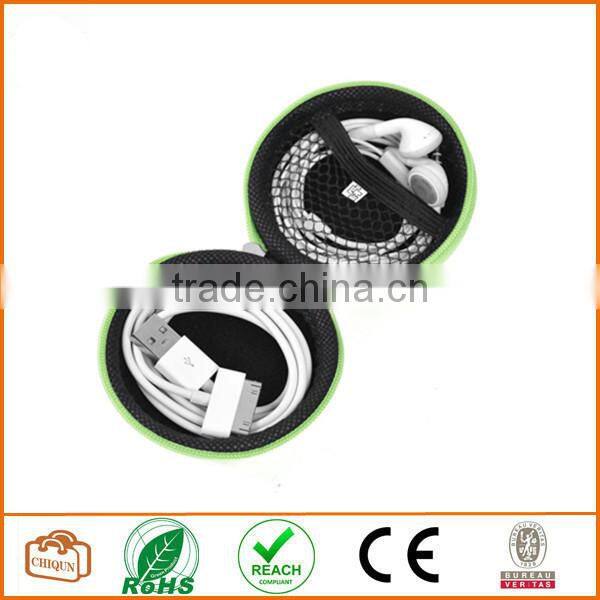 Earphone handsfree headset HARD EVA Case - Clamshell/MESH Style with Zipper Enclosure