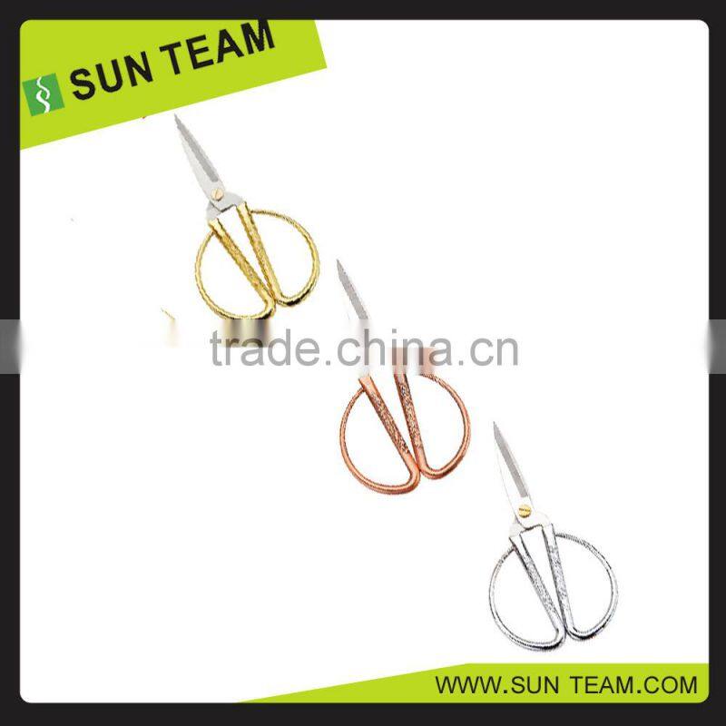 ST005F 7-1/2" FDA qualified Zinc-Alloy handle tailor imitation gold scissors