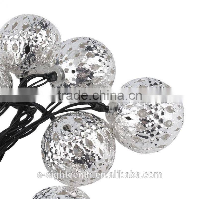 2016 new arrival 10 LED Moroccan ball Solar Garden String Lights Lamp for christmas outdoor garden party