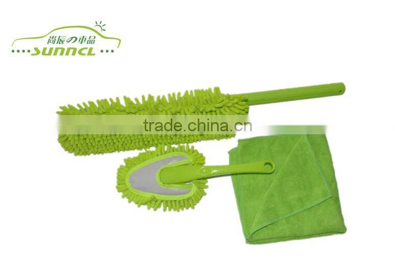 Changeable 100% Polyester Chenille Car Brush , Microfiber Car Wash Brush