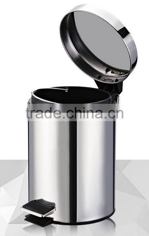 Home Used Indoor Metal Waste Bin With Swing Cover