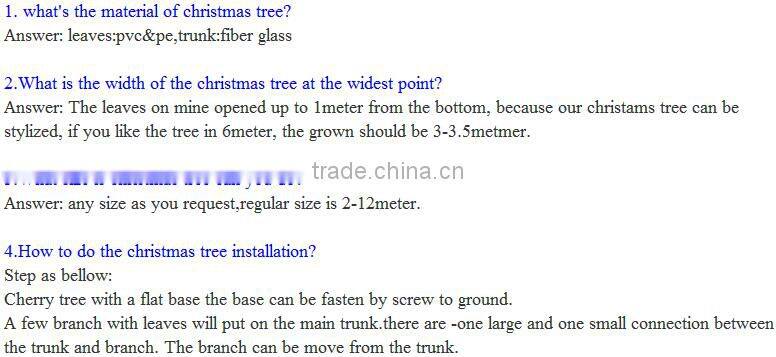 Chinese Facotry Artificial christmas tree decoration christmas tree with silver