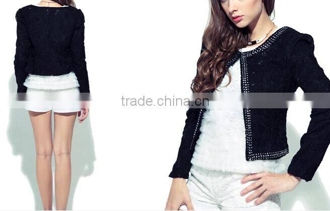 latest ladies quality coat black sheer wholesale factory women's coat