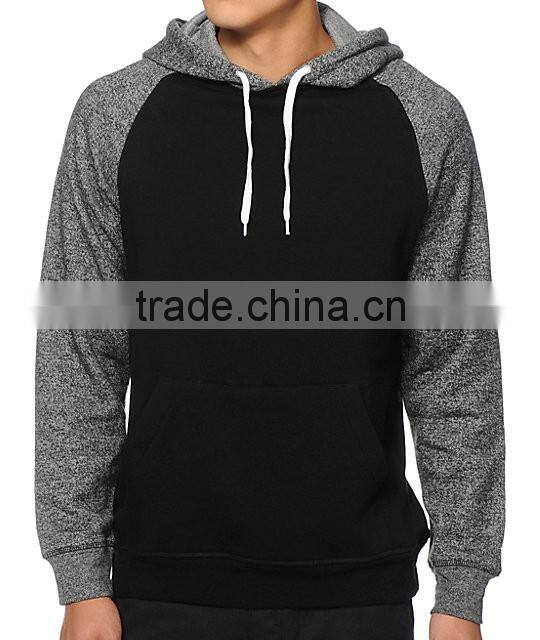 Custom hooded raglan mens sweatshirt