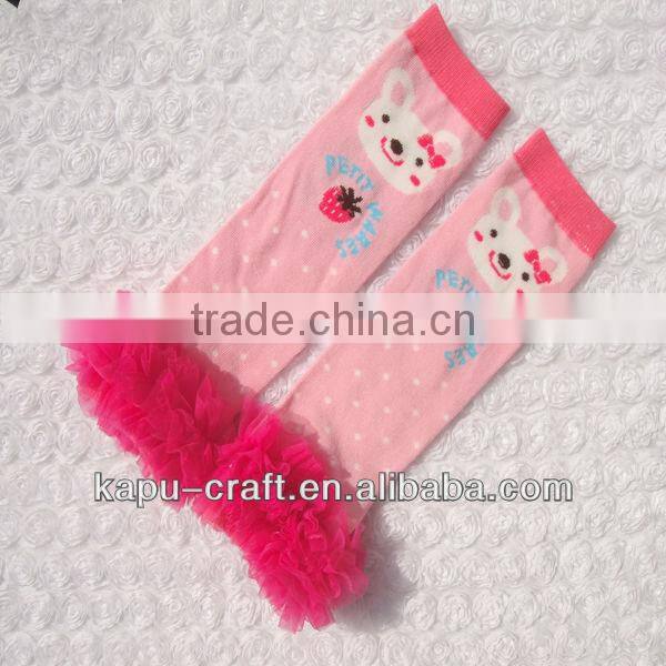 2016New design cotton baby toddler leggings baby legwarmers with ruffle lace leggings