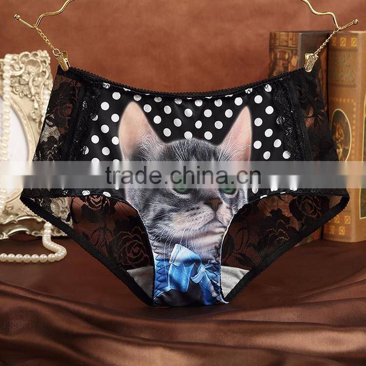 Fancy cat underwear low waist sexy women panties