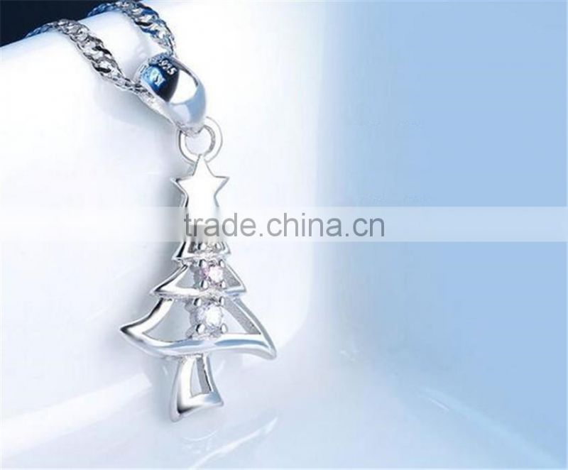 Christmas Gift 100% 925 Sterling Silver charms Christmas Tree Pendant
