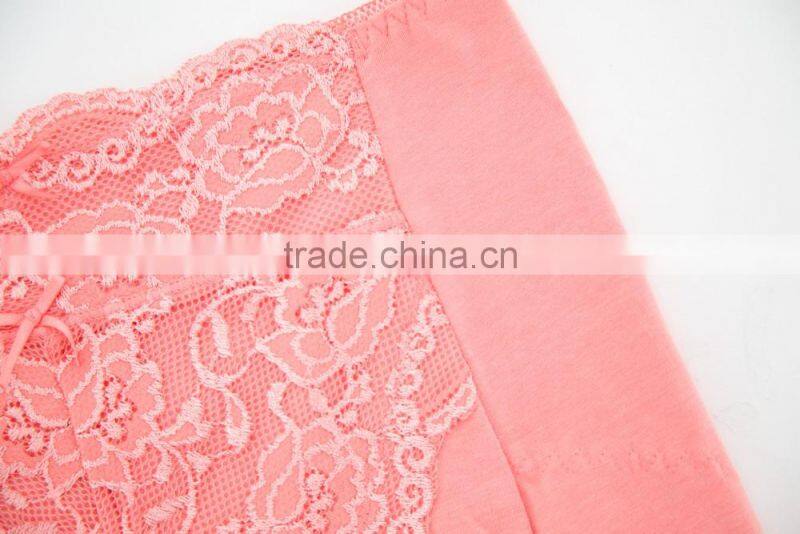 Custom Best Quality 95% Cotton 5% Spandex with Lace Sexy Fancy Woman Underwear
