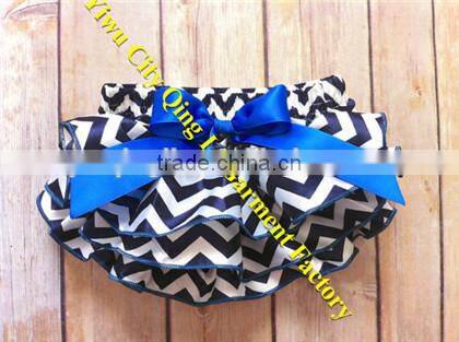 Funky Designs Toddler Girls Boutique Chevron Clothing Baby Persnickety Girls Cotton Black/White Zigzag Double Ruffle Pants