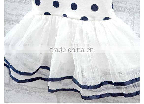 Latest designs children's girls summer Dot Bowknot Pattern princess tulle dress party Birthday Gift SV004111