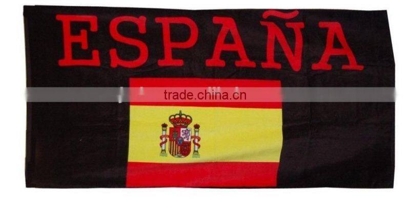 Custom Premium Cotton VelourSpain Flag Print Beach Towel