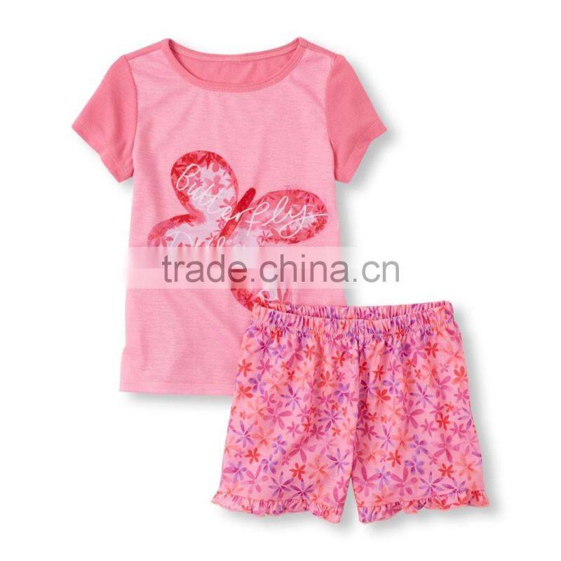 Girls Poodle printed short pajama set