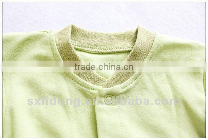 100% organic cotton fabric baby long sleeve romper baby bodysuit
