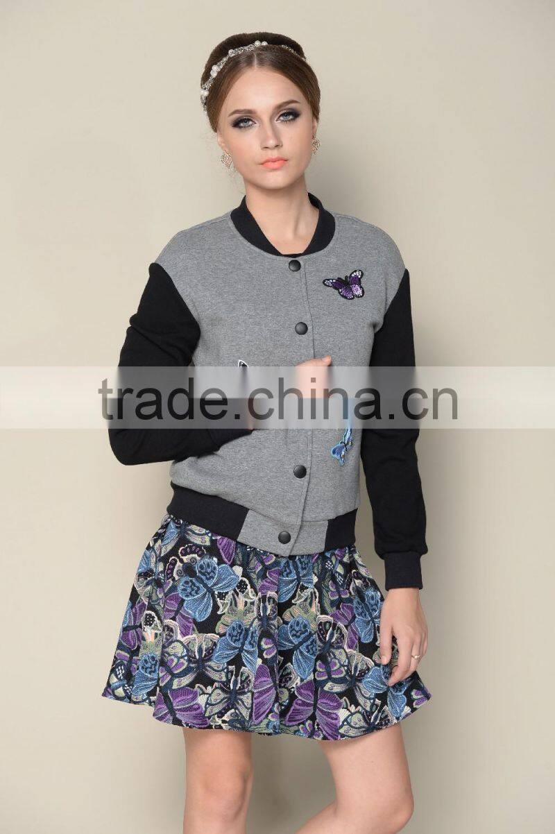 latest 2016 casual elegant grey fall spring jackets for women