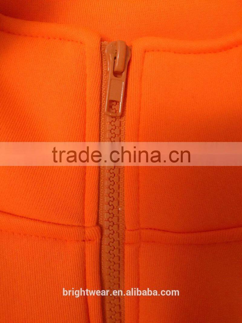 Mens orange hi vis reflective protective jacket warning fleece Chinese local tape safety sweatshirt