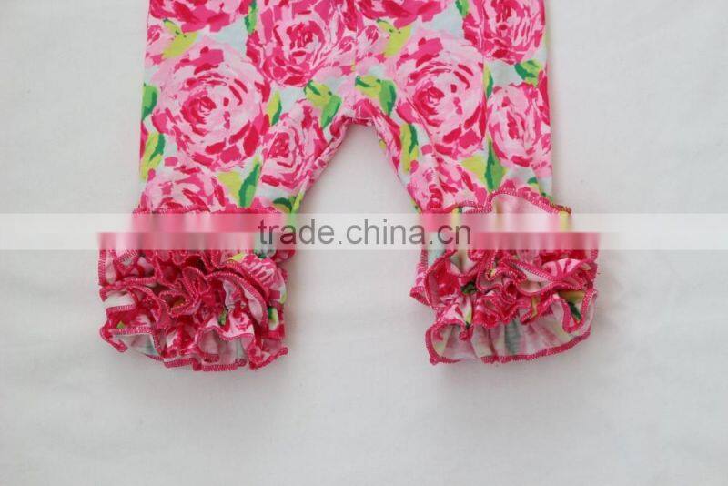 2017 Summer Little Angel Beautiful Flower Icing Shorts Baby Girls Cute Rosa Ruffle Capris