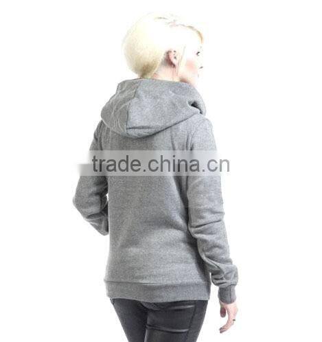 Women's 100% cotton turndown collar contrast color slim fit hoody