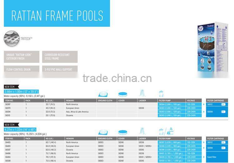 Bestway 3.66 m x 1.0 m cane circular swimming pool
