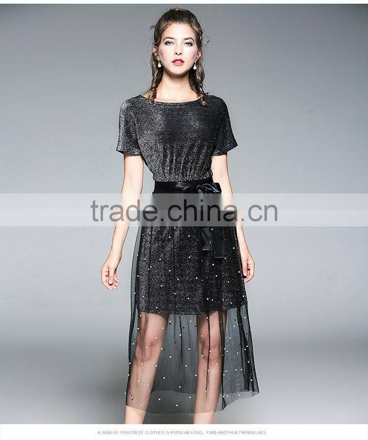 Dresses In Plus Size Dress&Skirts Short Sleeve daily Long T With Embroidery Pearl Jacobs designs