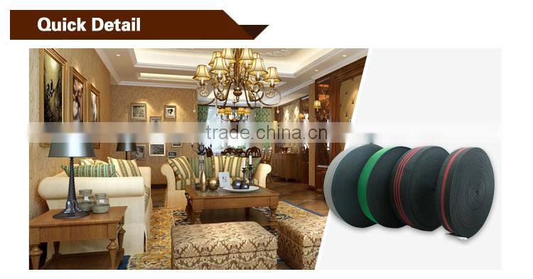 Polyester knitted elastic webbing on furniture