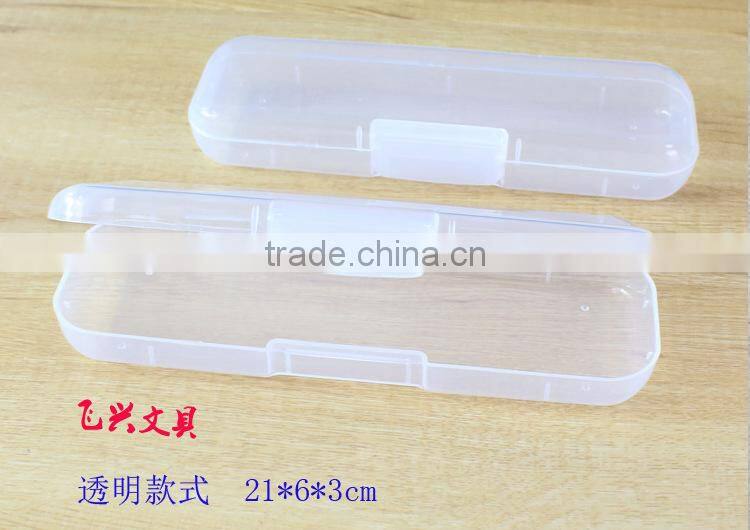 Curtom logo print transparent colorful plastic pencil case pen boxes