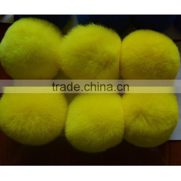 SJ748-01 2016 New Design Pom Pom Fur Balls Genuine 8cm Real Rabbit Colorful Fur Ball Pom