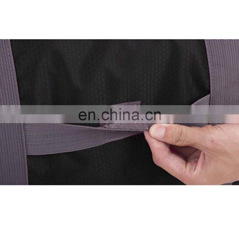 Black Printed Lightweight Water Resistant Travel Folding Gym Bag