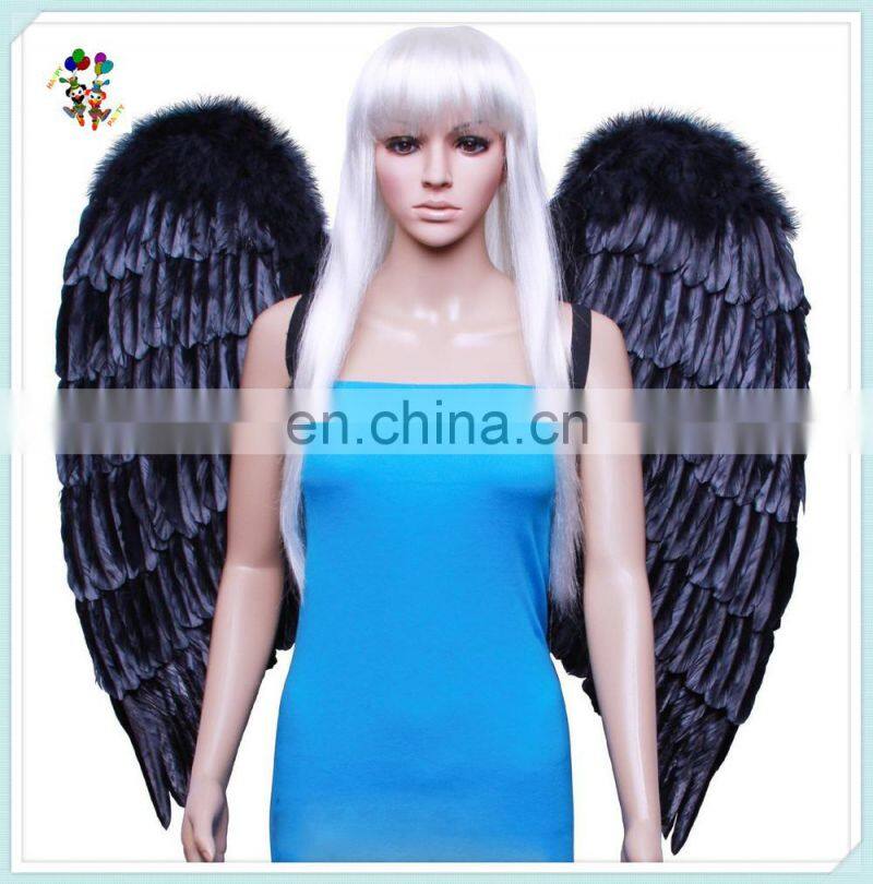 Adult Party Fancy Dress Big Black Angel Feather Wings HPC-0887