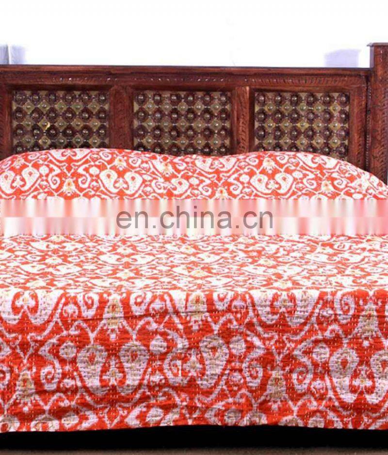 Ikat Kantha Quilt Ikat Cotton Bedspread